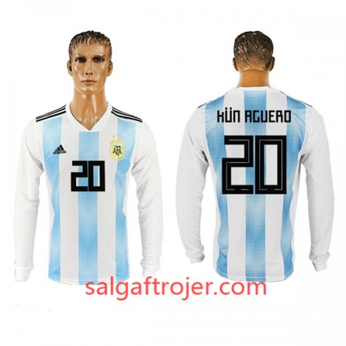 Argentina Fodboldtrøjer Kun Aguero 20 Hjemmebanesæt VM 2018 Langærmet Argentina Fodboldtrøjer Kun Aguero 20 Hjemmebanesæt VM 2018 Langærmet